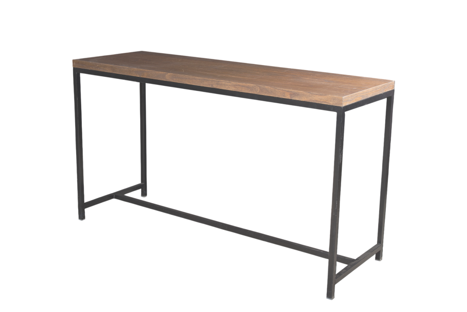 Mesitas de madera y hierro