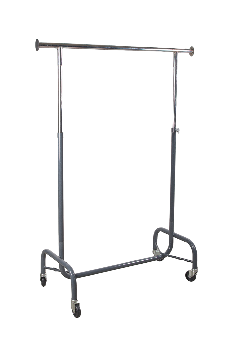 Perchero T Cromado con Ruedas